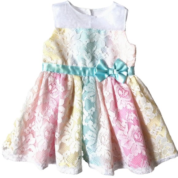 Baby Girls George Lace Dress Robe George pour petites filles Colorful 6-… - Picture 6 of 6